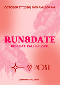 Plakat wydarzenia Run & Dates X Ponti